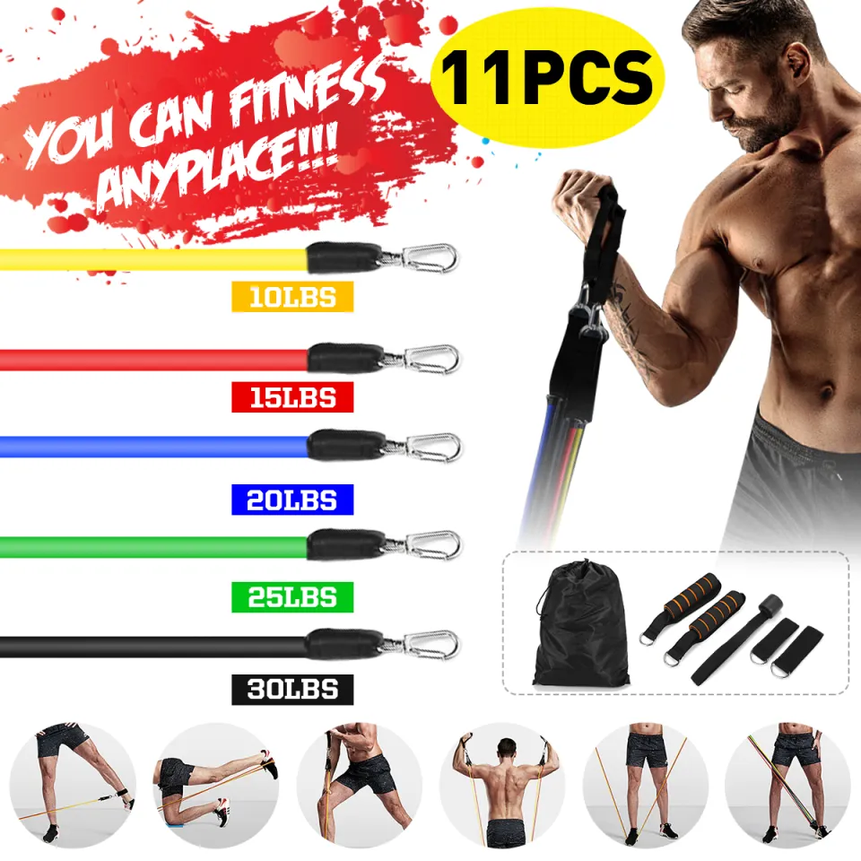 11 pcs/set Pull Rope Fitness Exercises Resistance Bands TOP CHOICE